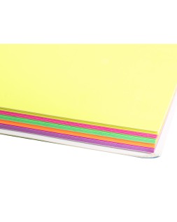 Bloc de notas electrostaticas quita y pon q-connect 210x297mm 100 hojas 5 colores fluorescentes