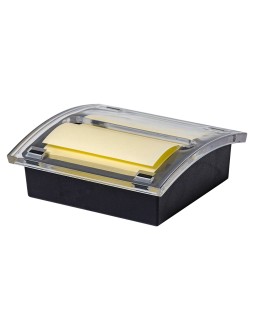 Soporte bloc de notas adhesivas quita y pon q-connect zigzag color negro con 1 bloc 76x76 mm