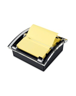Soporte bloc de notas adhesivas quita y pon q-connect zigzag color negro con 1 bloc 76x76 mm