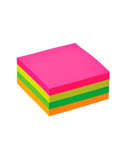 Bloc de notas adhesivas quita y pon q-connect 76x76 mm fsc fluorescente con 400 hojas