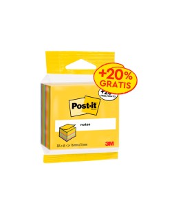 Bloc de notas adhesivas quita y pon post-it cubo 76x76 mm expositor suelo de 96 unidades surtidas 400x400x900 mm