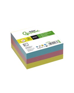 Taco papel liderpapel sin encolar colores 400 hojas 95x90x40 mm 80 g