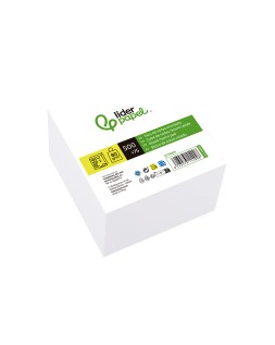 Taco papel liderpapel encolado blanco 500+75 hojas 100x100x60 mm 80 g