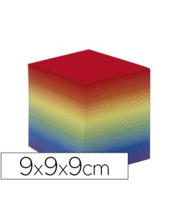 Taco papel quo vadis encolado colores arco iris 680 hojas 100% reciclado 90x90x90 mm 90 g