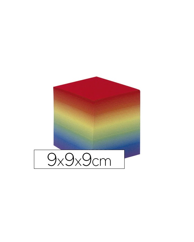 Taco papel quo vadis encolado colores arco iris 680 hojas 100% reciclado 90x90x90 mm 90 g