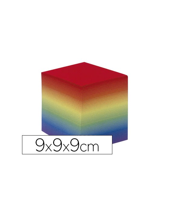 Taco papel quo vadis encolado colores arco iris 680 hojas 100% reciclado 90x90x90 mm 90 g