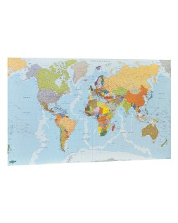 Mapa mural faibo planisferio plastificado enrollado 83x138 cm