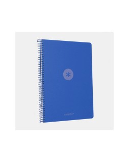 Cuaderno espiral antartik a4 tapa foam 80h 90gr cuadro 4mm con margen color azul