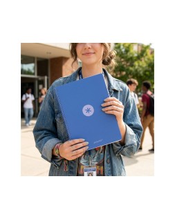 Cuaderno espiral antartik a4 tapa foam 80h 90gr cuadro 4mm con margen color azul
