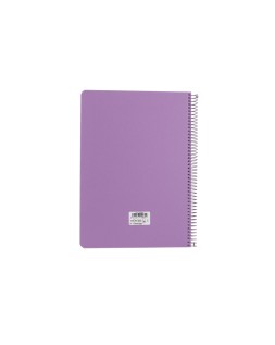 Cuaderno espiral antartik a4 tapa foam 80h 90gr cuadro 4mm con margen color lavanda