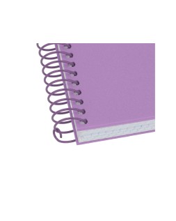 Cuaderno espiral antartik a4 tapa foam 80h 90gr cuadro 4mm con margen color lavanda