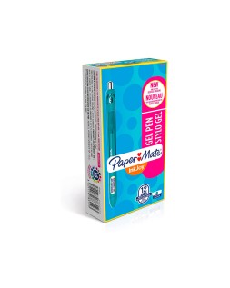 Boligrafo paper mate inkjoy retractil gel pen trazo 0,7 mm verde azulado