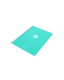 Cuaderno espiral antartik a4 tapa foam 80h 90gr cuadro 4mm con margen color menta