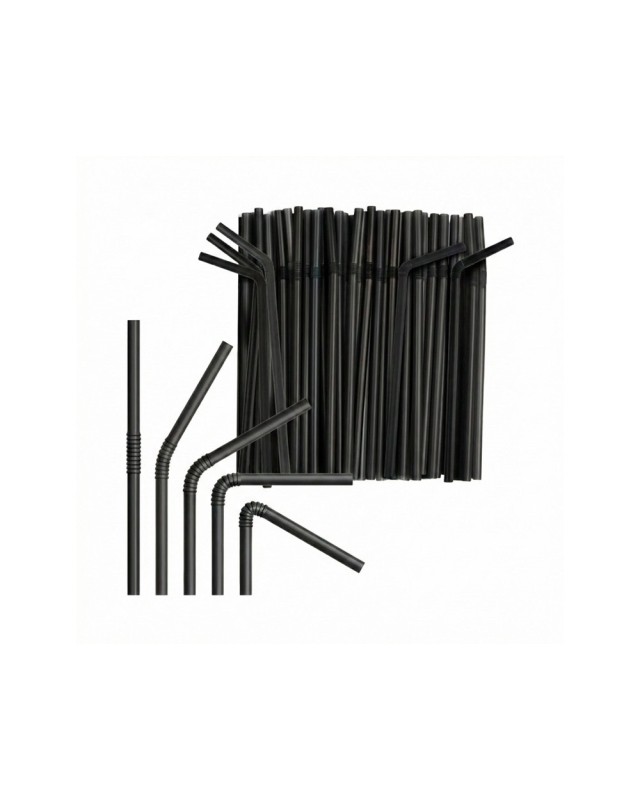 Sorbete articulado polipropileno negro 6x230 mm paquete de 100 unidades