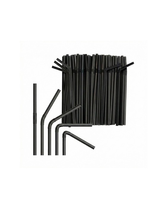 Sorbete articulado polipropileno negro 6x230 mm paquete de 100 unidades
