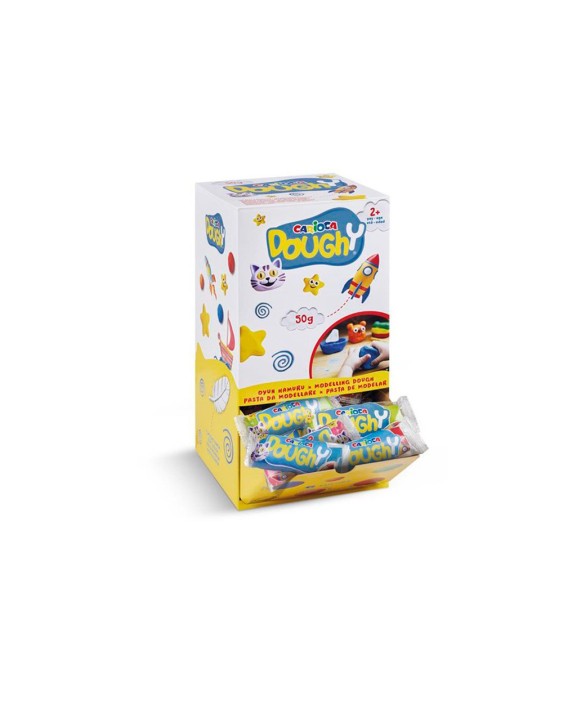 Pasta para modelar carioca doughy 50 gr expositor sobremesa 48 unidades colores surtidos