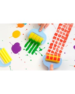 Esponja manualidades liderpapel rodillo con texturas goma foam caja con 4 unidades