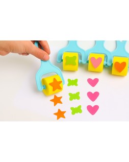 Esponja manualidades liderpapel rodillo con formas goma eva caja con 3 unidades
