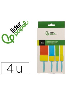 Esponja manualidades liderpapel pincel cuadrado goma foam caja con 4 unidades 25/40/50/75 mm