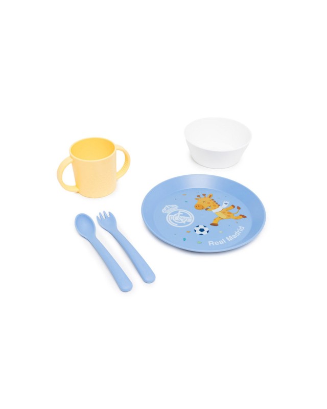 Vajilla infantil miniland real madrid kiddie meal set de 5 piezas