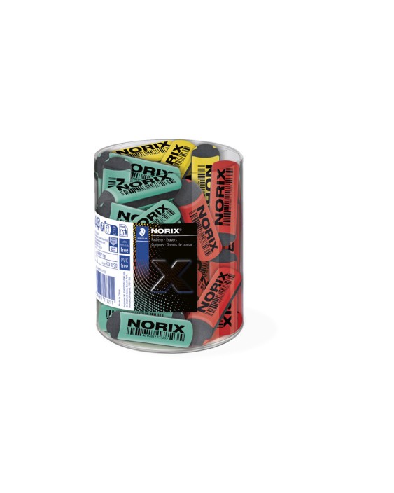 Goma de borrar staedtler norix cubilete de 30 unidades colores surtidos