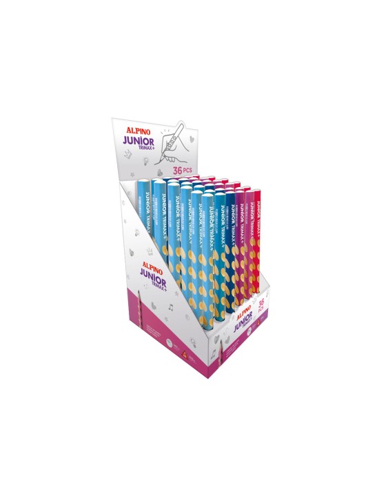 Lapices de grafito alpino junior trimax+ expositor de 36 unidades