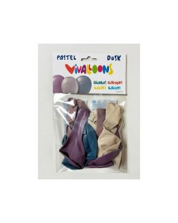 Globo 100% latex biodegradable vivalloons pastel dusk colores surtidos bolsa de 12 unidades colores