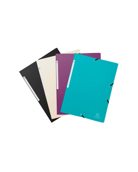 Carpeta exacompta gomas polipropileno titanio reciclado tres solapas din a4 pack de 4 unidades colores