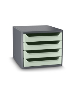 Fichero de cajones cep first 4 cajones color gris/verde salvia 288x346x234 mm