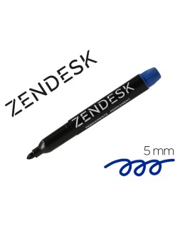 Rotulador zendesk marcador permanente azul punta redonda 5mm