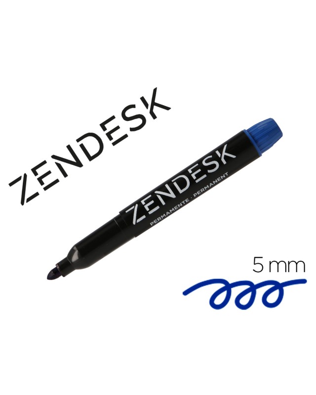 Rotulador zendesk marcador permanente azul punta redonda 5mm