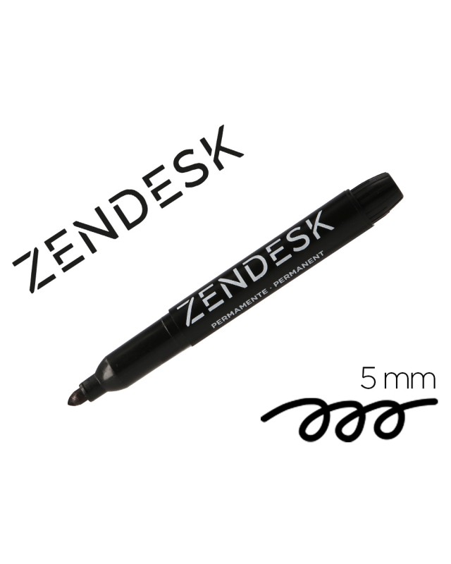 Rotulador zendesk marcador permanente negro punta redonda 5mm