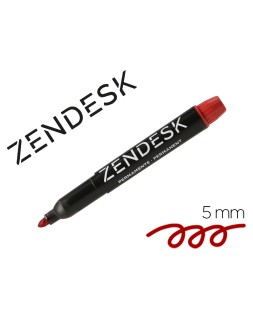 Rotulador zendesk marcador permanente rojo punta redonda 5mm
