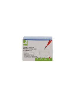 Identificador q-connect con cordon plano rojo uso vertical/horizontal 54x85 mm