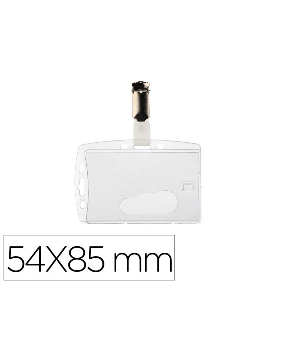 Identificador q-connect con pinza metalica uso vertical/horizontal 54x85 mm