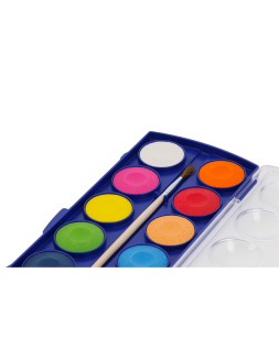 Acuarela liderpapel 12 colores con pincel mango de madera estuche de plastico