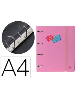 Carpeta 4 anillas 40 mm mixtas mariola polyfoam din a4 sin recambio estrellas pastel frases