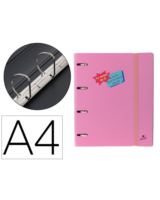 Carpeta 4 anillas 40 mm mixtas mariola polyfoam din a4 sin recambio estrellas pastel frases
