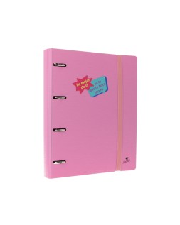 Carpeta 4 anillas 40 mm mixtas mariola polyfoam din a4 sin recambio estrellas pastel frases