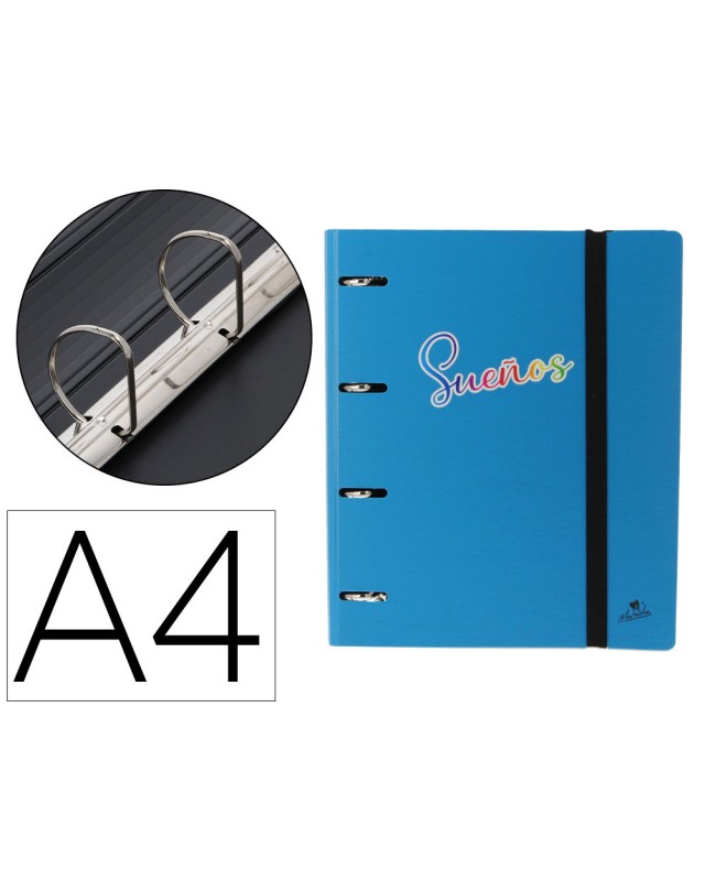 Carpeta 4 anillas 40 mm mixtas mariola polyfoam din a4 sin recambio palabras