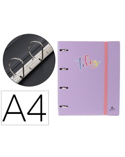 Carpeta 4 anillas 40 mm mixtas mariola polyfoam din a4 sin recambio pastel palabras