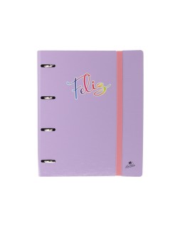 Carpeta 4 anillas 40 mm mixtas mariola polyfoam din a4 sin recambio pastel palabras