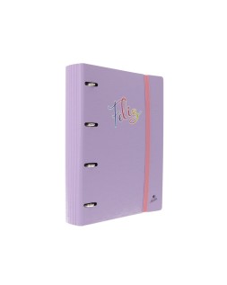 Carpeta 4 anillas 40 mm mixtas mariola polyfoam din a4 sin recambio pastel palabras