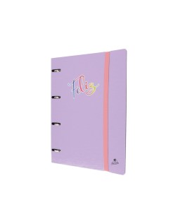 Carpeta 4 anillas 40 mm mixtas mariola polyfoam din a4 sin recambio pastel palabras