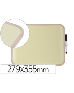 Pizarra blanca bi-office easy magnetica con rotulador color amarillo 279x355 mm