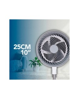 Ventilador de pie daewoo high speed 80w 3 velocidades diametro 25 cm base redonda color blanco