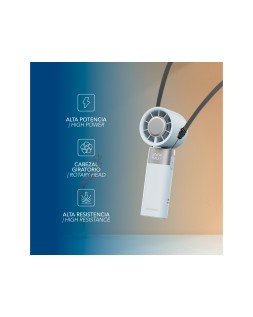 Ventilador de mano daewoo high power 10w 80 velocidades recargable color blanco