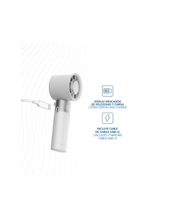 Ventilador de mano daewoo high power 10w 80 velocidades recargable color blanco