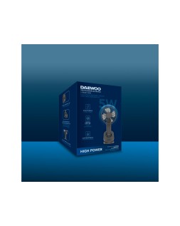Ventilador de mano daewoo high power 5w 3 velocidades recargable usb-c color negro