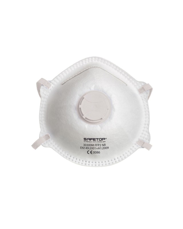 Mascarilla facial safetop ffp2 nr serie eme preformada con valvula sin grapas